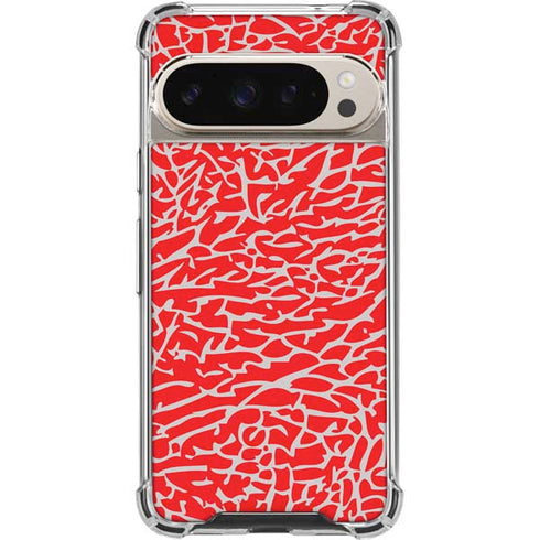 Elephant Print Red Pixel 9 Pro XL Clear Case